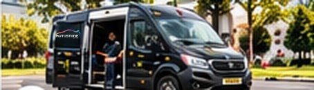 Autostone mobile mechanic van with its side door open