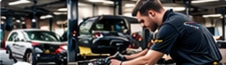 Autostone technician working in a service bay