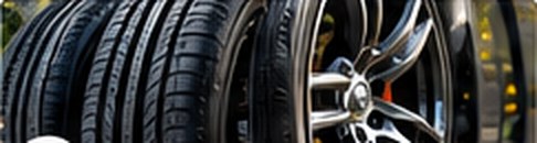 Close-up of premium tyres and an alloy wheel